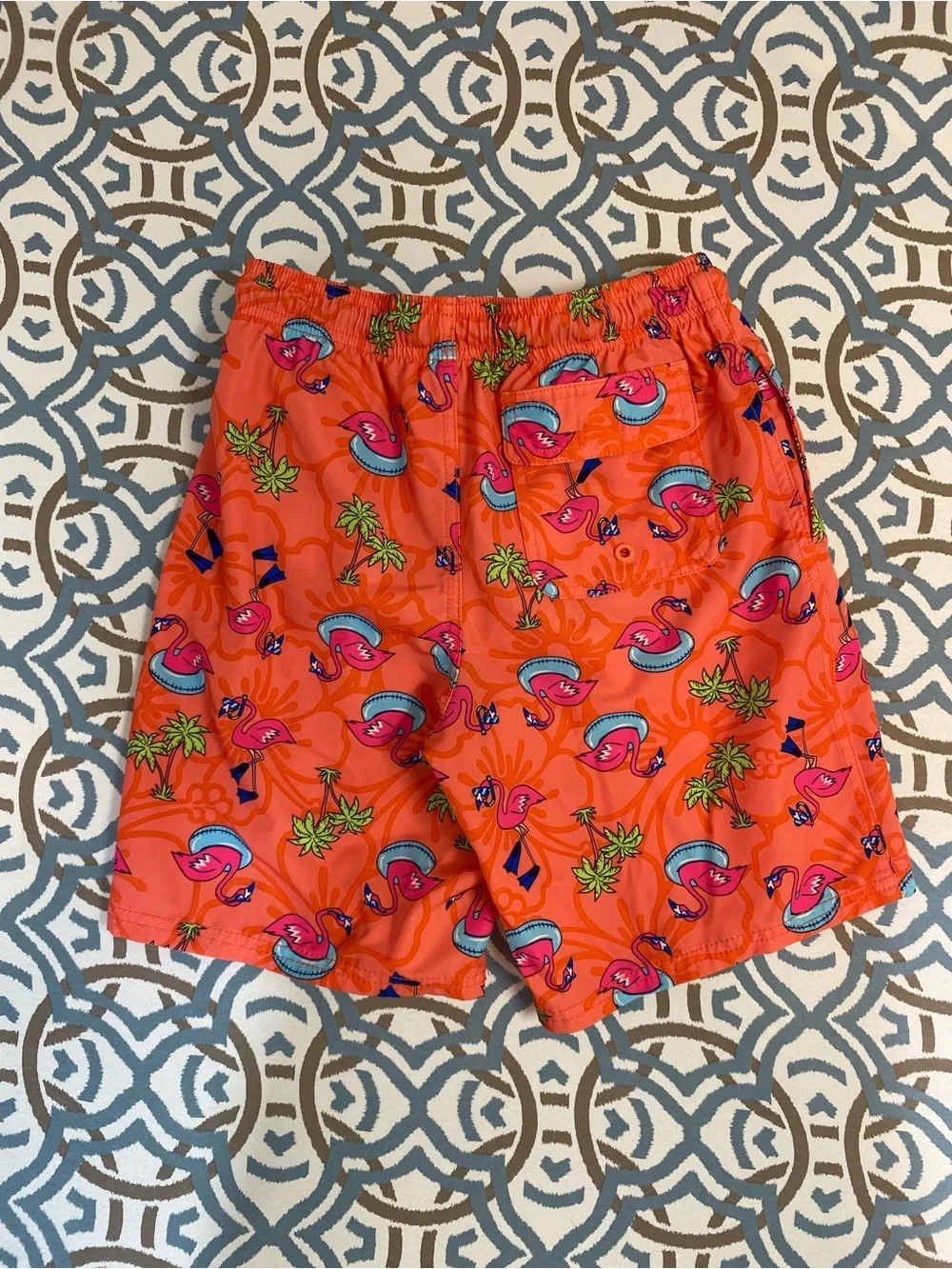 wonder nation Orange and Pink Flamingo Swim Shorts